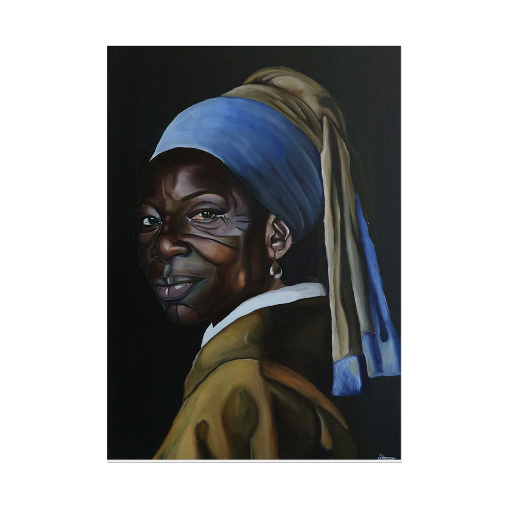 'Girl with Pearl Earring' Reimmaginned Rolled Poster | Portrait Wall Art