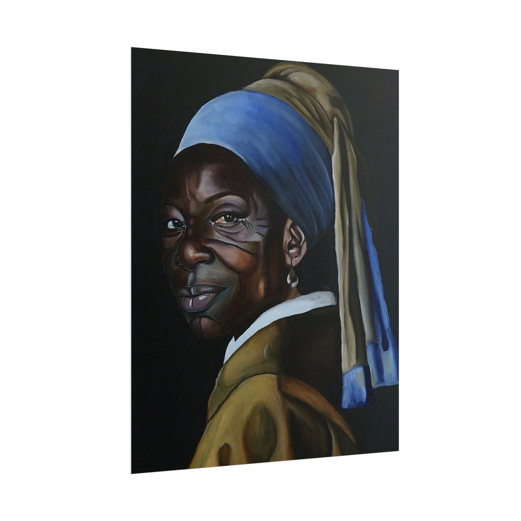 'Girl with Pearl Earring' Reimmaginned Rolled Poster | Portrait Wall Art