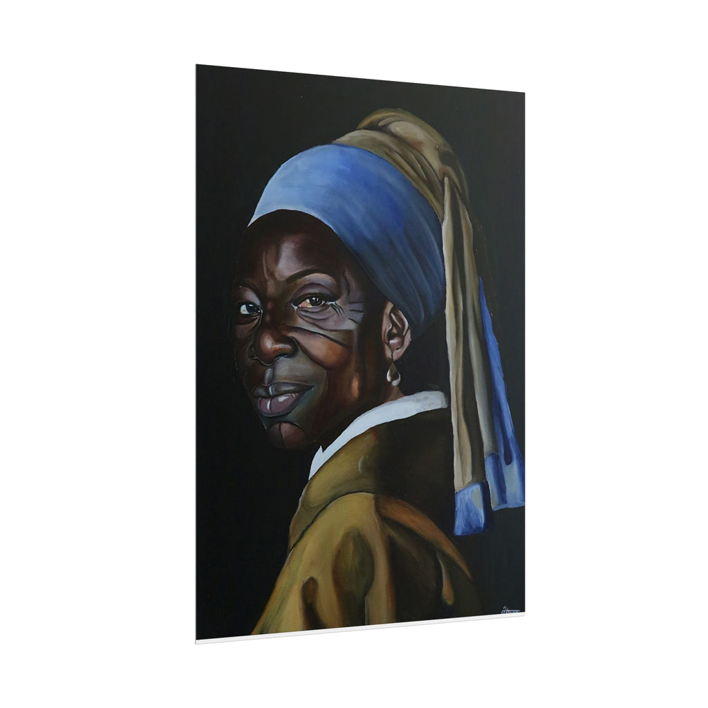 'Girl with Pearl Earring' Reimmaginned Rolled Poster | Portrait Wall Art