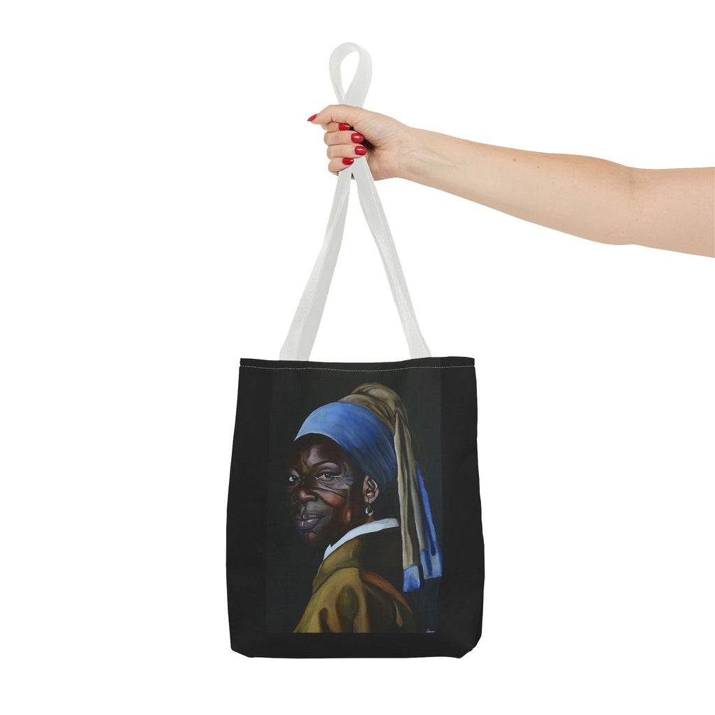 Reimaginning 'Girl with Pearl Earring' Woman Tote Bag — Painted Portrait All-Over Print