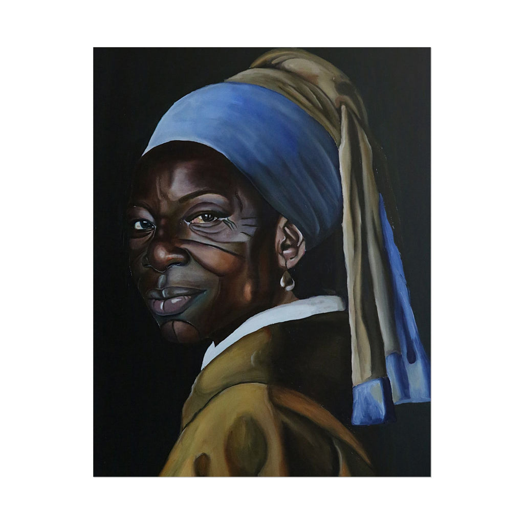 'Girl with Pearl Earring' Reimmaginned Rolled Poster | Portrait Wall Art