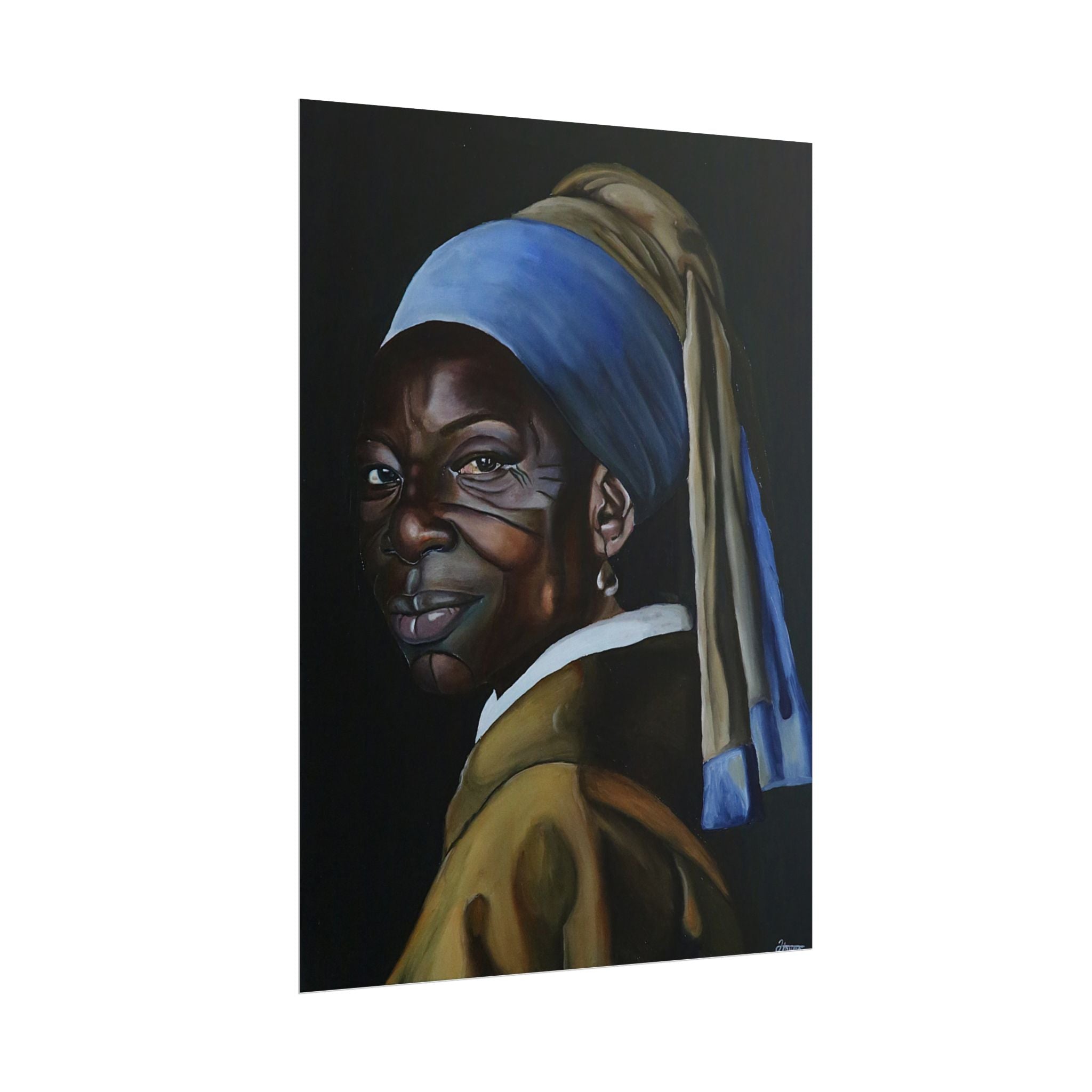 'Girl with Pearl Earring' Reimmaginned Rolled Poster | Portrait Wall Art