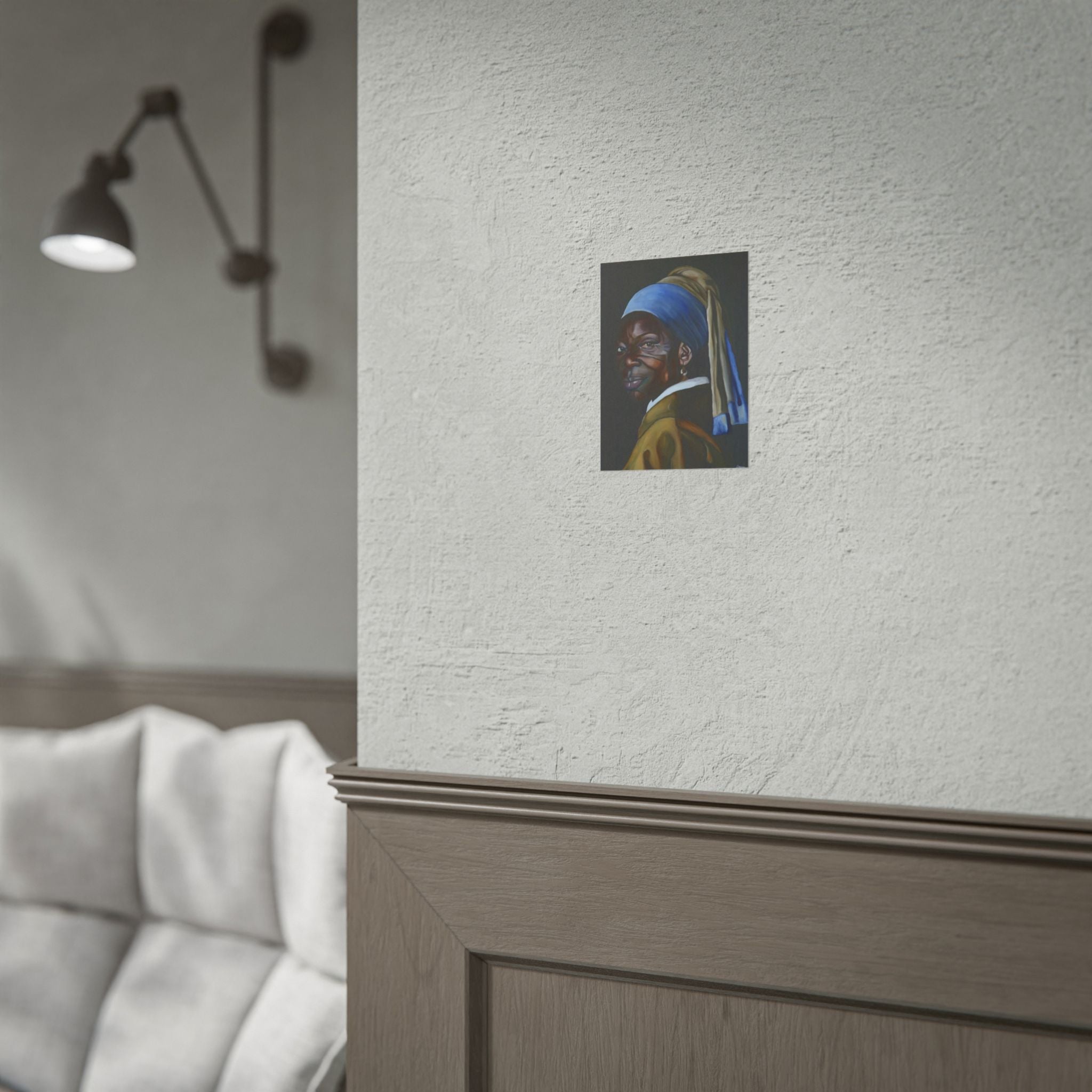 'Girl with Pearl Earring' Reimmaginned Rolled Poster | Portrait Wall Art