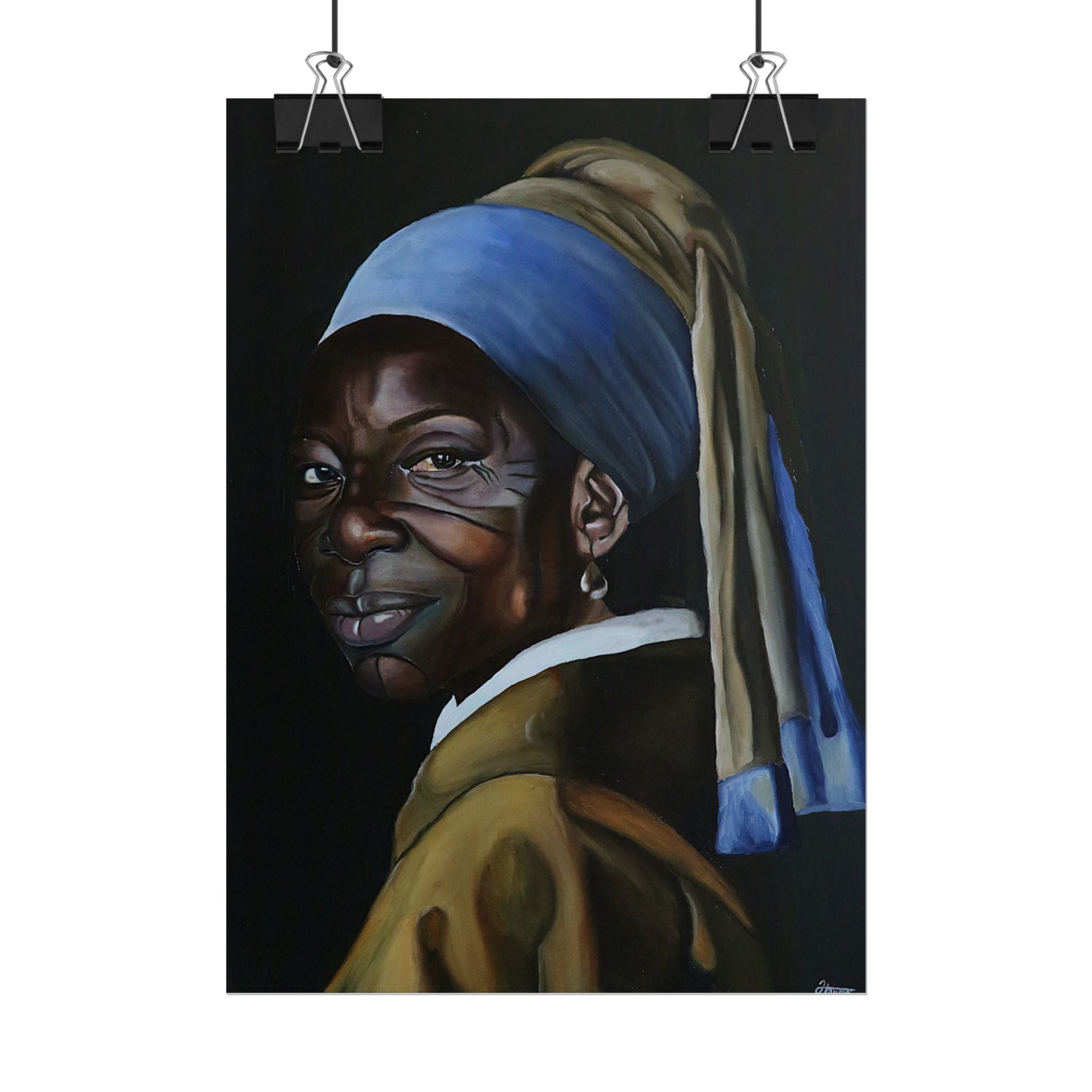 'Girl with Pearl Earring' Reimmaginned Rolled Poster | Portrait Wall Art