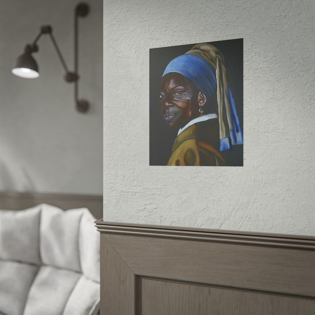 'Girl with Pearl Earring' Reimmaginned Rolled Poster | Portrait Wall Art