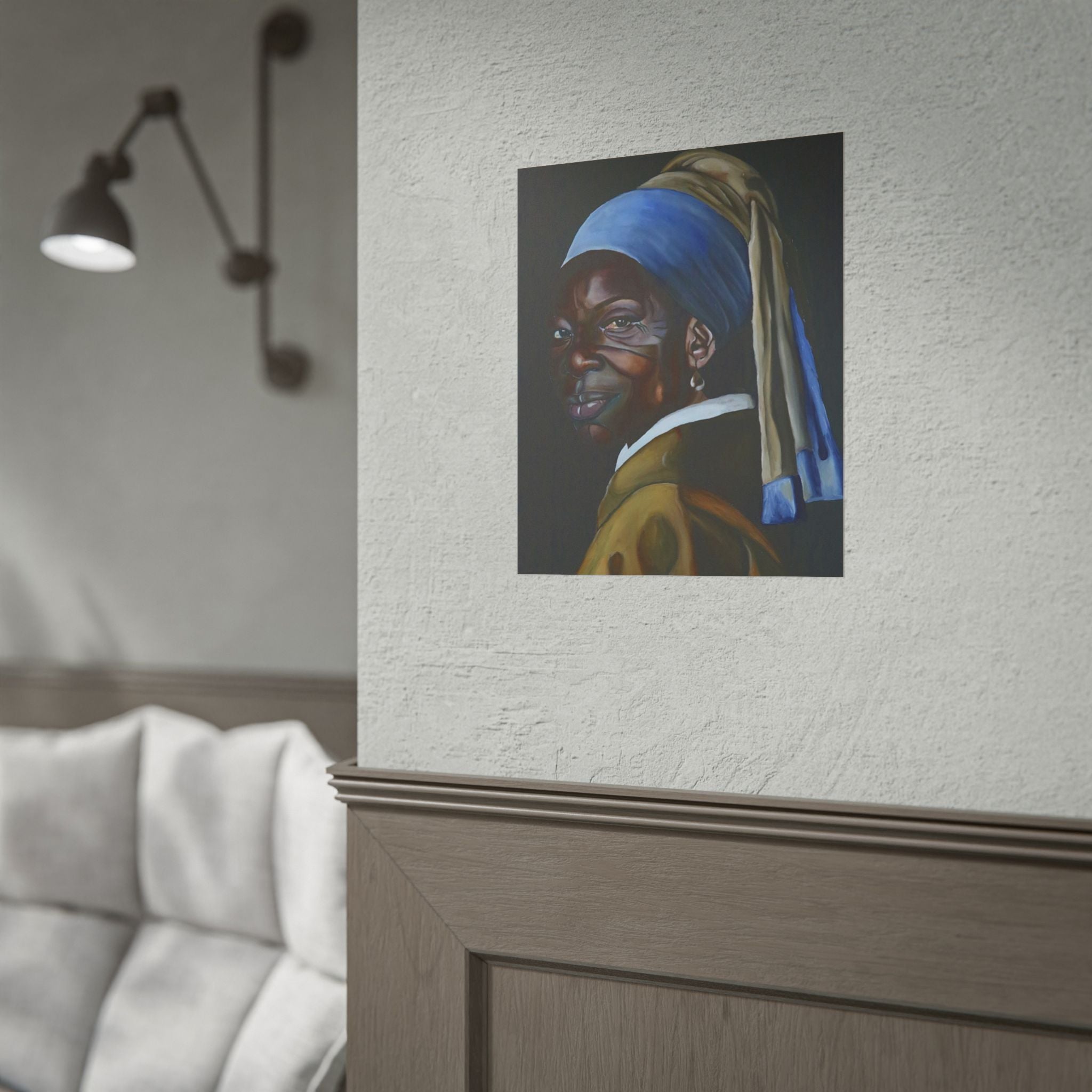 'Girl with Pearl Earring' Reimmaginned Rolled Poster | Portrait Wall Art