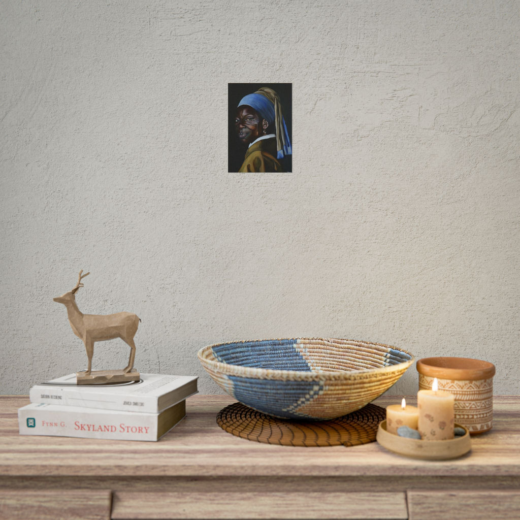 'Girl with Pearl Earring' Reimmaginned Rolled Poster | Portrait Wall Art