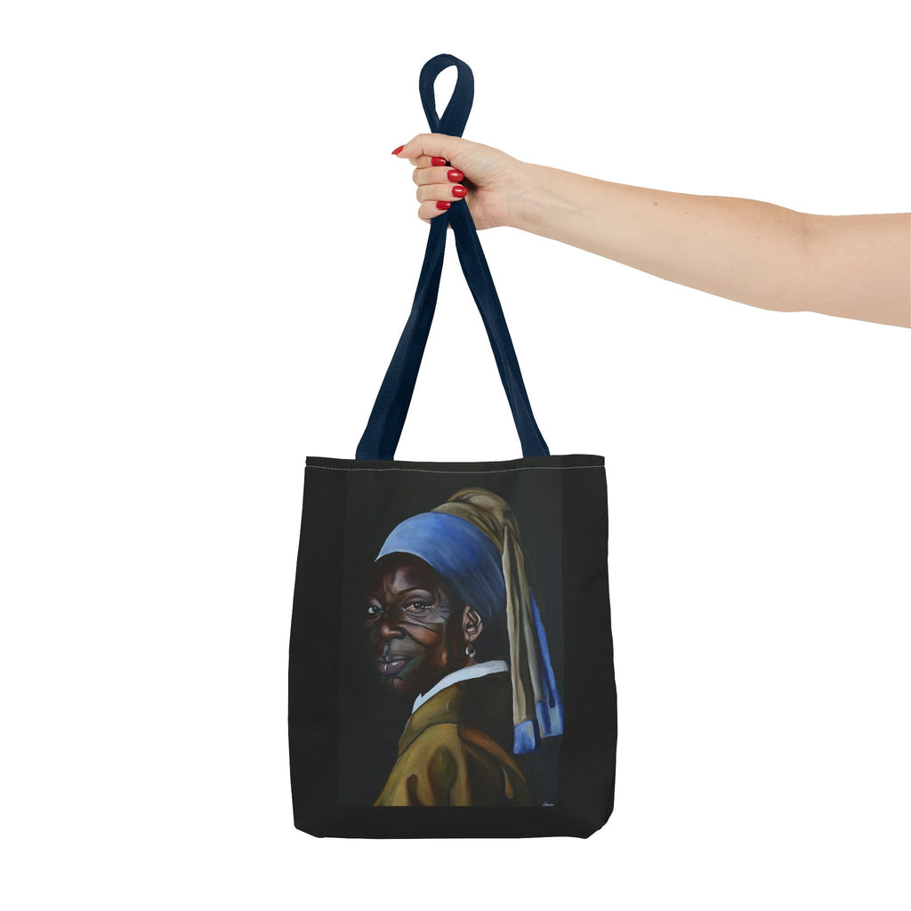 Reimaginning 'Girl with Pearl Earring' Woman Tote Bag — Painted Portrait All-Over Print
