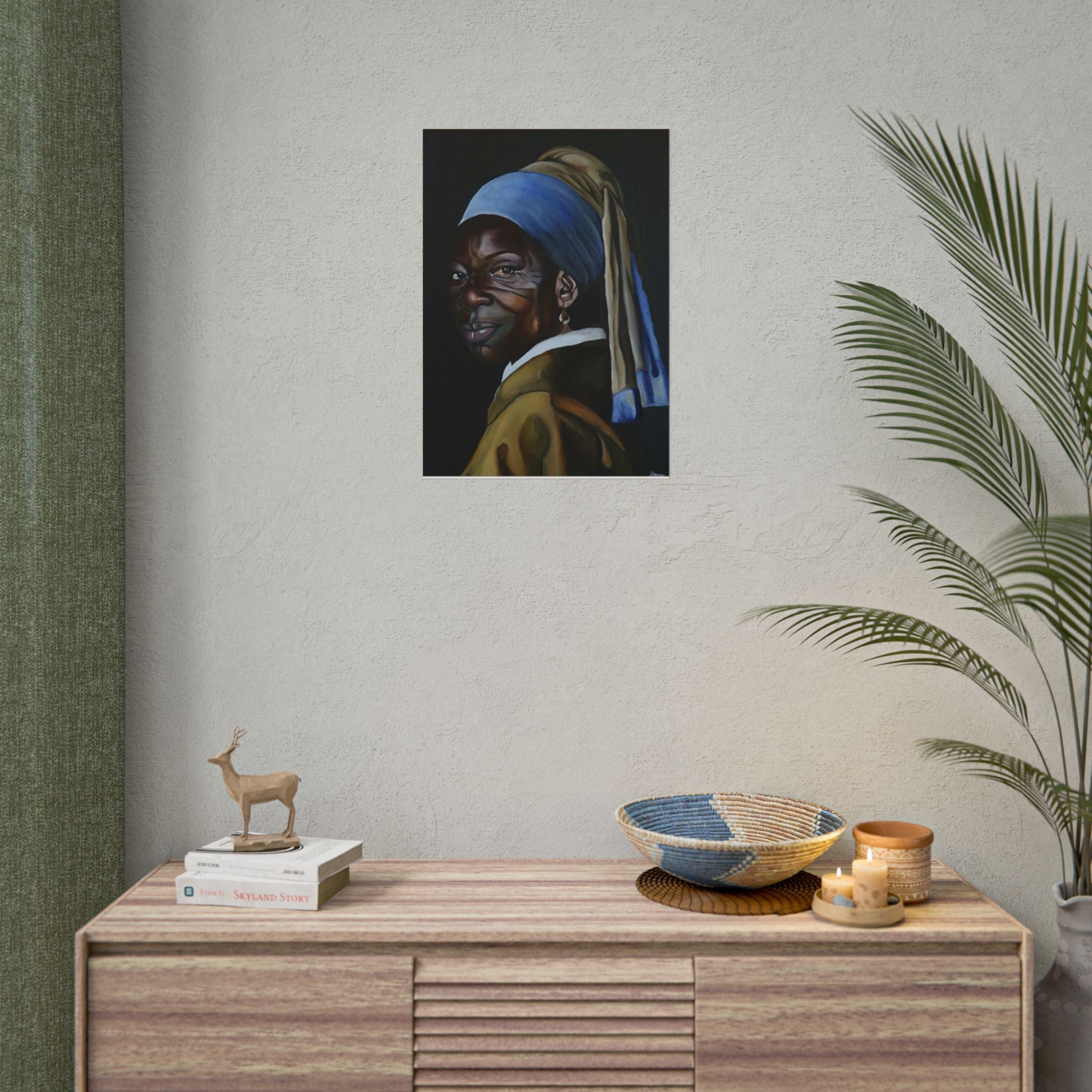 'Girl with Pearl Earring' Reimmaginned Rolled Poster | Portrait Wall Art